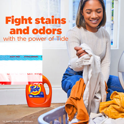Tide Laundry Detergent Liquid, Original Scent, 74 Loads, 98 FL OZ