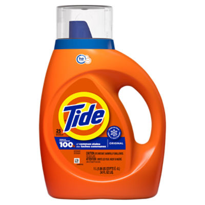 Tide Laundry Detergent Liquid, Original Scent, 25 Loads, 34 FL OZ