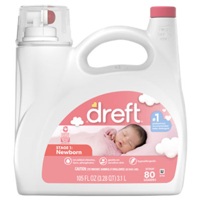 Dreft Stage 1: Newborn Detergent, 80 loads, 105 fl oz, 105 Fluid ounce