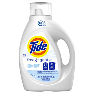 Tide Free & Gentle Detergent, 80 loads, 105 fl oz