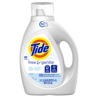 Tide Free & Gentle Laundry Detergent, 80 loads, 105 fl oz