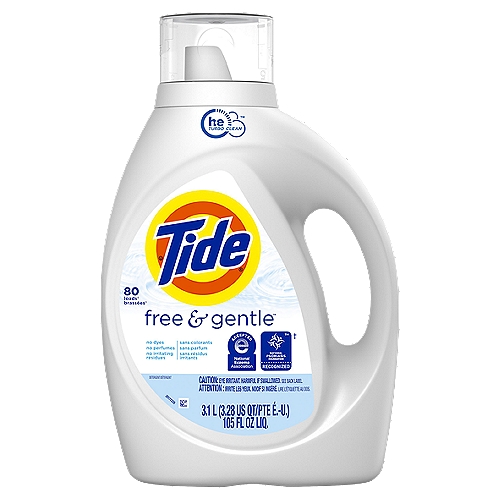 Tide Free & Gentle Detergent, 80 loads, 105 fl oz