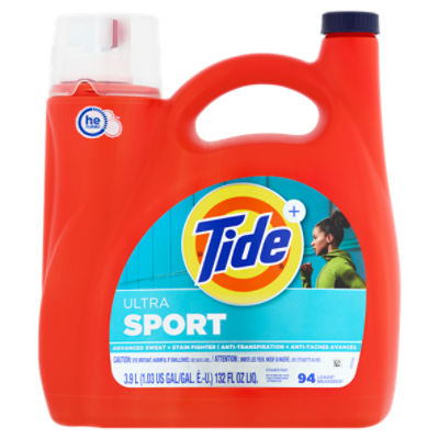 Tide+ Ultra Sport Detergent, 94 loads, 132 fl oz