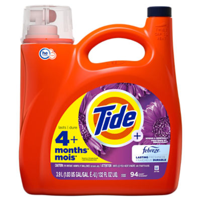 Tide+ Febreze Spring & Renewal Detergent, 132 fl oz