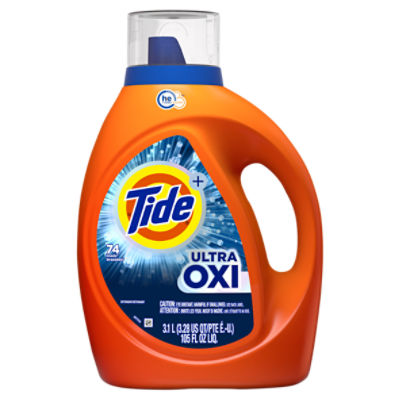 Tide+ Ultra Oxi Detergent, 74 loads, 105 fl oz