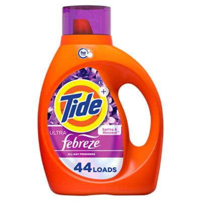 Tide+ Febreze Spring & Renewal HE Turbo Ultra Liquid Laundry Detergent, 44 loads
