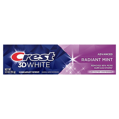 Crest 3D White Advanced Radiant Mint Fluoride Anticavity Toothpaste, 3.3 oz