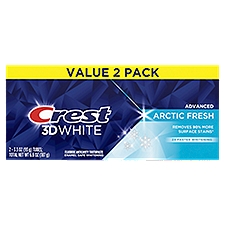 Crest 3D White Advanced Arctic Fresh Fluoride Anticavity Toothpaste Value Pack, 3.3 oz, 2 count