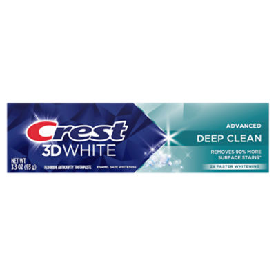 Crest 3D White Advanced Deep Clean Fluoride Anticavity Toothpaste, 3.3 oz