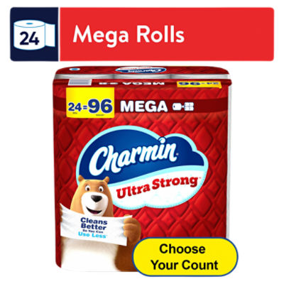 Charmin Ultra Strong Mega Bathroom Tissue Rolls, 8 count, 3 packs