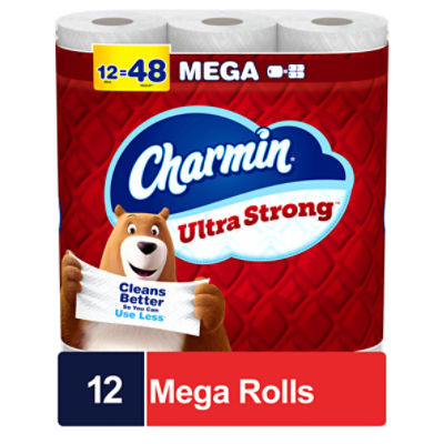 Charmin Ultra Strong Mega Bathroom Tissue Rolls, 12 count