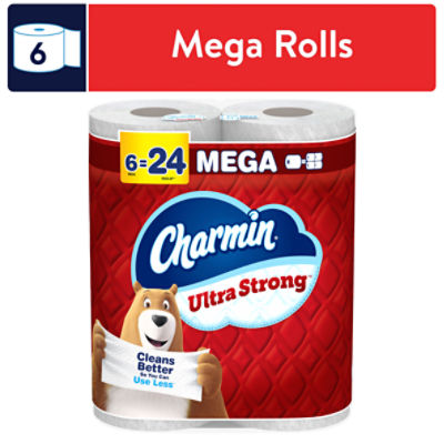 Charmin Ultra Strong Mega Bathroom Tissue Rolls, 6 count