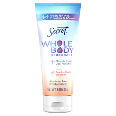 Secret Whole Body Deodorant Invisible Cream, 3.0 oz - ShopRite
