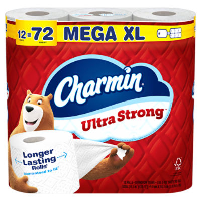Charmin Ultra Strong Mega XL Bathroom Tissue Rolls, 12 count