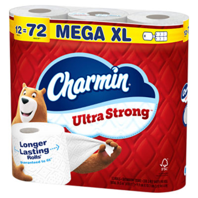 Charmin Ultra Strong Mega XL Bathroom Tissue Rolls, 12 count