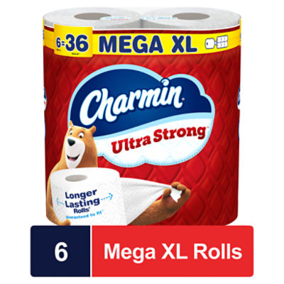 Charmin Ultra Strong Mega XL Bathroom Tissue Rolls, 6 count