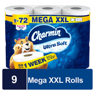 Charmin Ultra Soft Bathroom Tissue Mega XXL Rolls, 9 count