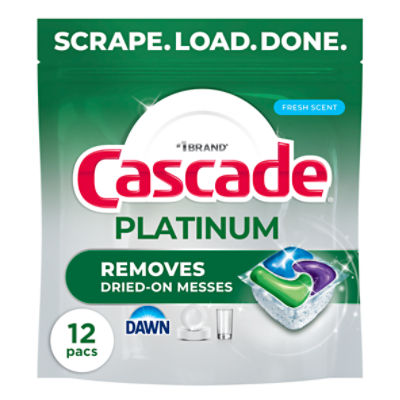 Cascade Platinum Dishwasher Pods, Dishwasher Detergent, Dish Detergent Soap, Fresh, 12 Count
