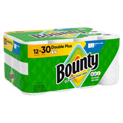 Bounty Double Plus Paper Towel Rolls, 12 count