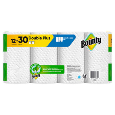 Bounty Double Plus Paper Towel Rolls, 12 count