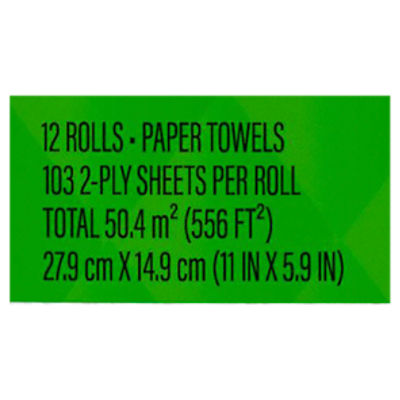 Bounty Double Plus Paper Towel Rolls, 12 count