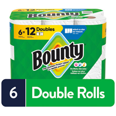 Bounty Doubles Paper Towel Rolls, 6 count