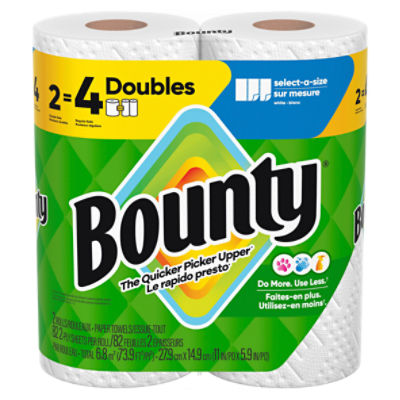 Bounty Doubles Paper Towel Rolls, 2 count