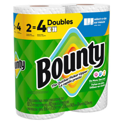 Bounty Doubles Paper Towel Rolls, 2 count