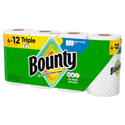 Bounty Triple Paper Towel Rolls, 4 count