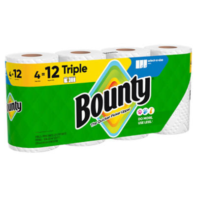 Bounty Triple Paper Towel Rolls, 4 count