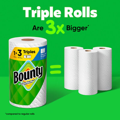 Bounty Triple Paper Towel Rolls, 4 count
