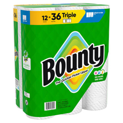 Bounty Triple Paper Towel Rolls, 12 count