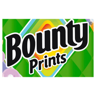 Bounty Prints Double Paper Towel Rolls, 2 count