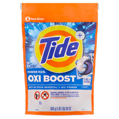 Tide+ Power Pods Oxi Boost Detergent, 18 count, 29 oz