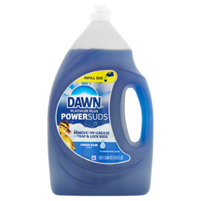 Dawn Platinum Plus Powersuds Fresh Rain Scent Dishwashing Liquid, 51.5 fl oz