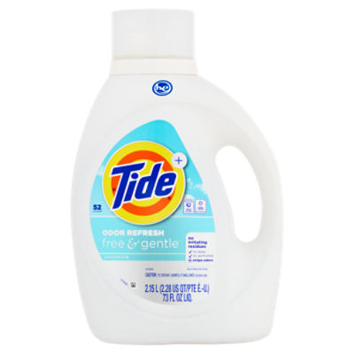 Tide+ Odor Refresh Free & Gentle Unscented Detergent, 52 loads, 73 fl oz, 73 Fluid ounce