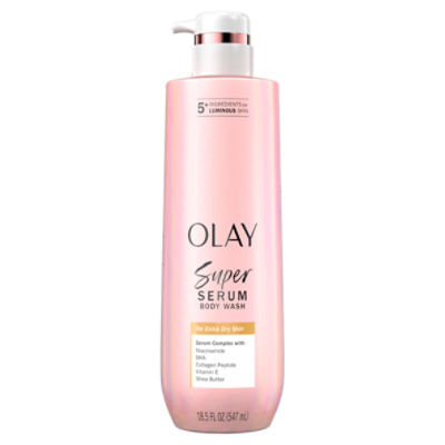 Olay Super Serum Body Wash for Extra Dry Skin, 18.5 fl oz