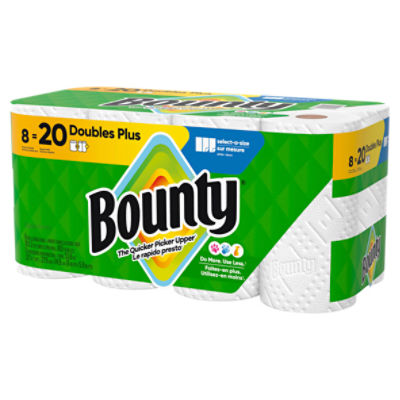 Bounty Doubles Plus Paper Towel Rolls, 8 count