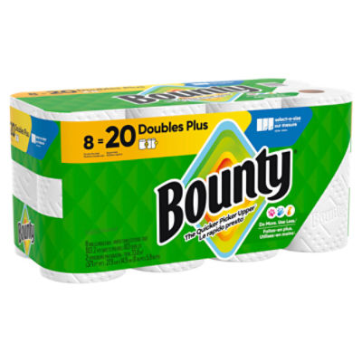 Bounty Doubles Plus Paper Towel Rolls, 8 count