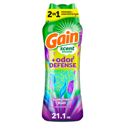 Gain + Odor Defense Super Fresh Blast In-Wash Scent Booster, 21.1 oz