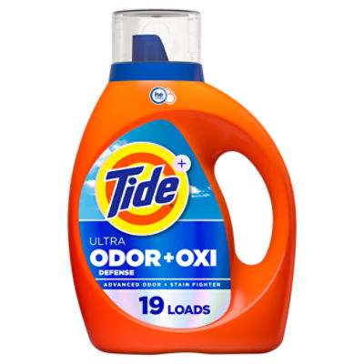 Tide Ultra Odor Defense Plus Oxi Liquid Laundry Detergent, 27 fl oz, 19 Loads
