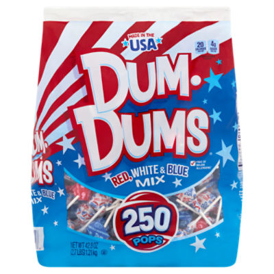 Dum-Dums Red, White & Blue Mix Pops, 42.8 oz