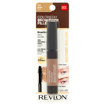 Revlon ColorStay 301 Blonde Brow Fiber Filler Brow Gel, 0.23 fl oz