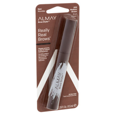 Almay Brow Styler Really Real Brows 020 Medium Brown Brow Mascara, 0.29 fl oz