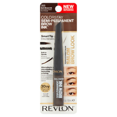 Revlon ColorStay 355 Dark Brown Ink Semi-Permanent Brow Ink, 0.09 fl oz