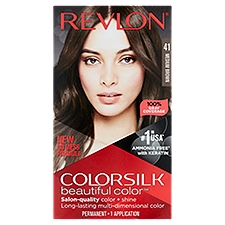 Revlon ColorSilk 41 Medium Brown Permanent, Haircolor, 1 Each