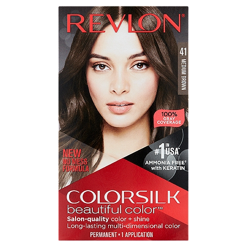 Revlon ColorSilk Beautiful Color 41 Medium Brown Permanent Haircolor, 1 application