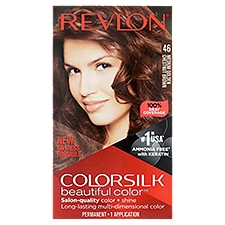 Revlon ColorSilk Beautiful Color 46 Medium Golden Chestnut Brown Permanent Haircolor, 1 application