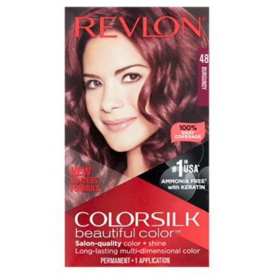 Revlon ColorSilk Beautiful Color 48 Burgundy Permanent Haircolor, 1 application