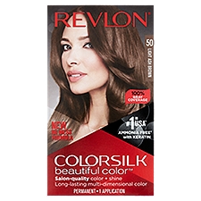 Revlon ColorSilk Beautiful Color 50 Light Ash Brown Permanent Haircolor, 1 application, 1 Each